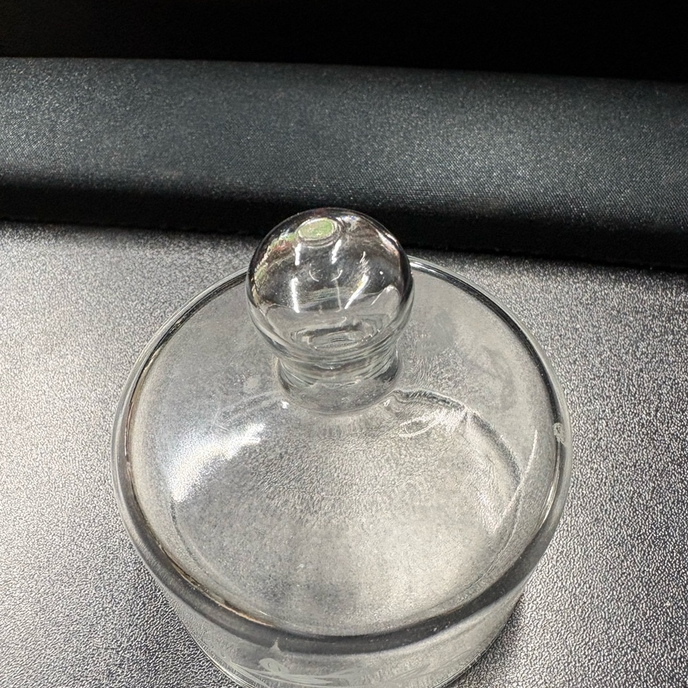 Clear Glass Apothecary Jar with Lid - Clear/Etched Glass Baby cake butter dish